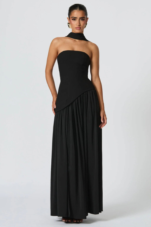 Draped Scarf-Style Maxi Dress
