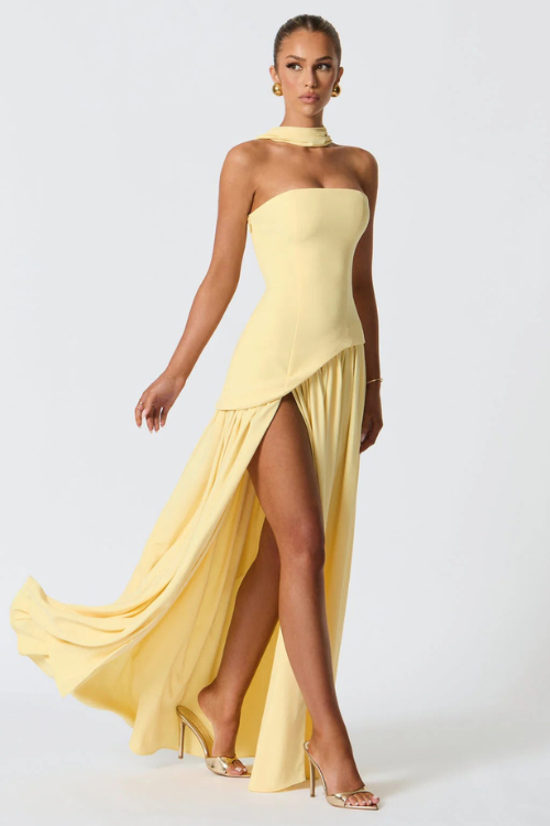 Draped Scarf-Style Maxi Dress