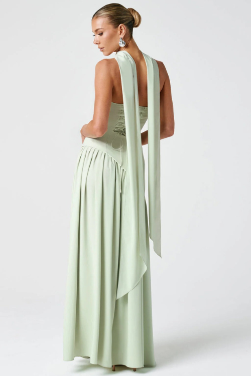 Draped Scarf-Style Maxi Dress