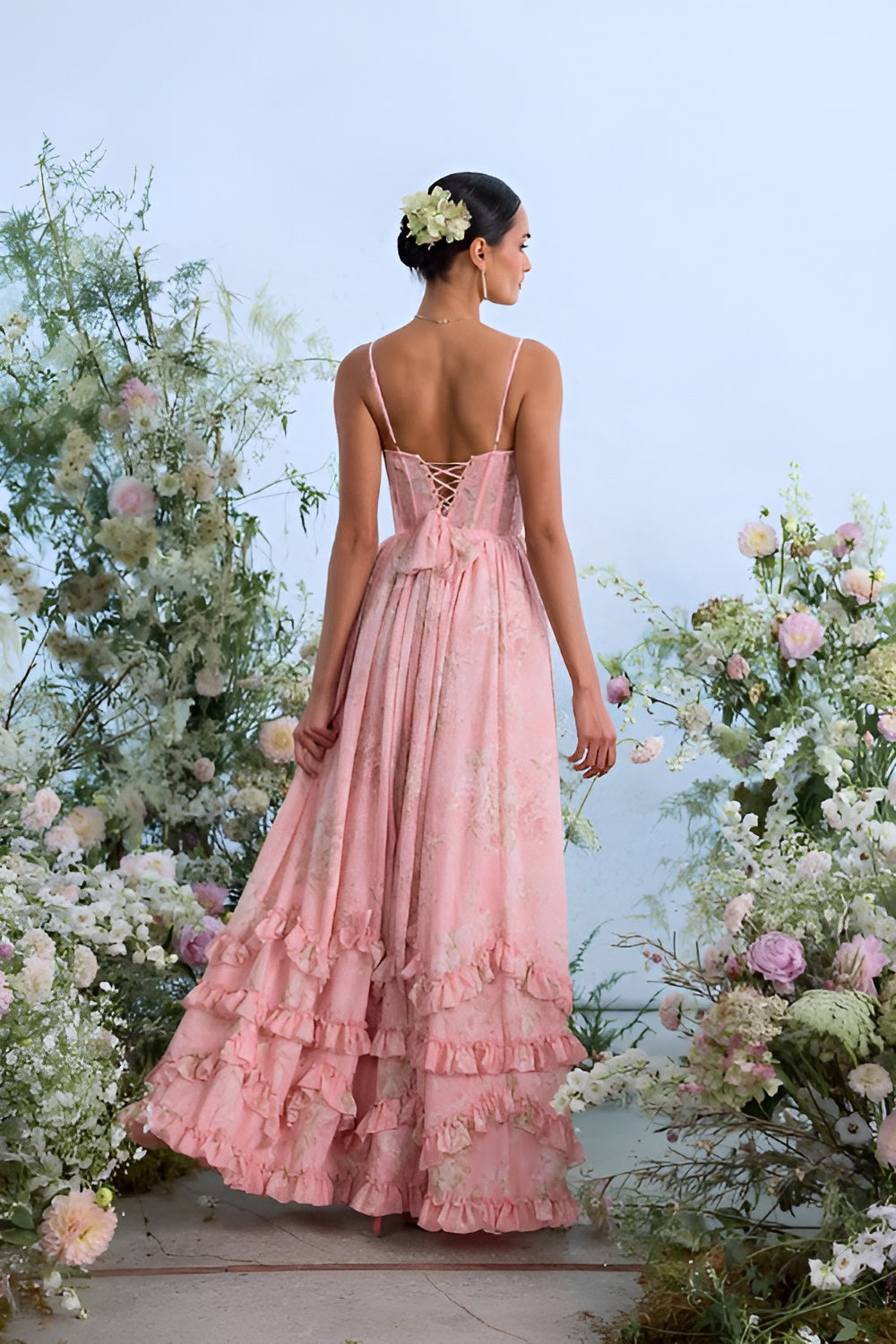 Frilled Bloom Elegance Maxi Dress