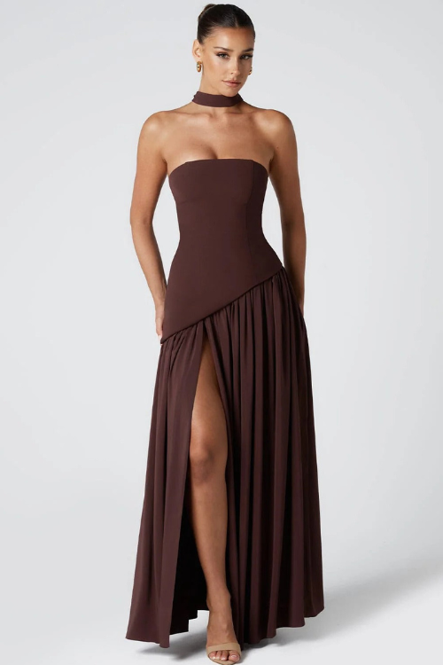 Draped Scarf-Style Maxi Dress