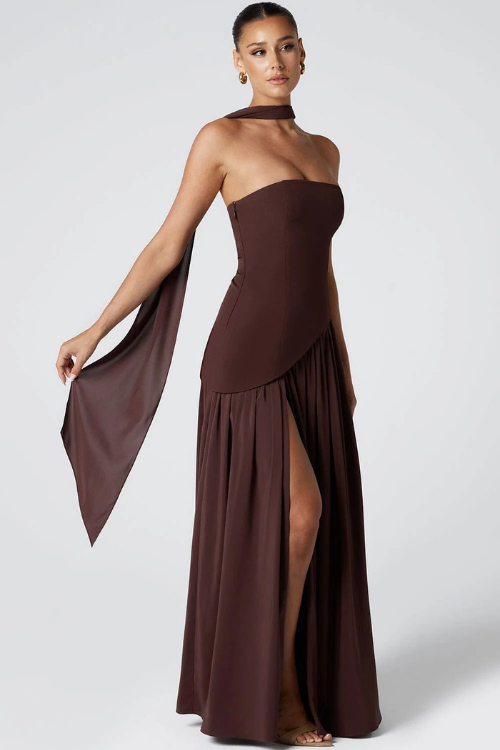Draped Scarf-Style Maxi Dress