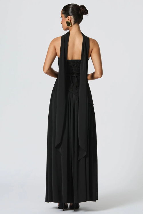 Draped Scarf-Style Maxi Dress