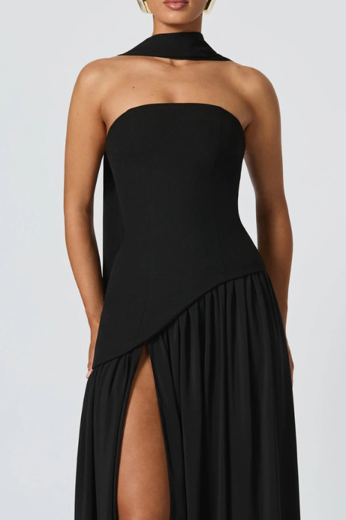 Draped Scarf-Style Maxi Dress