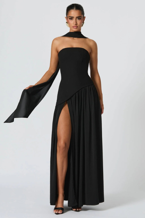 Draped Scarf-Style Maxi Dress