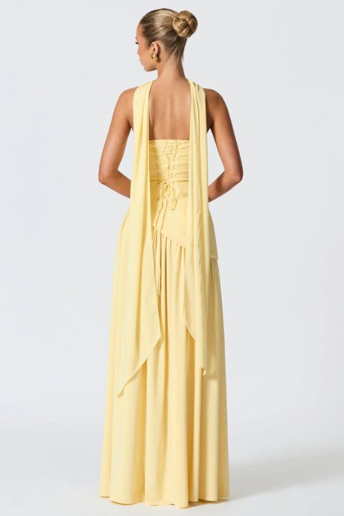 Draped Scarf-Style Maxi Dress