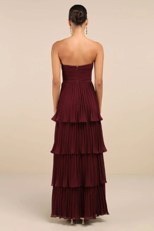 Strapless Ruffle Tier Maxi Dress