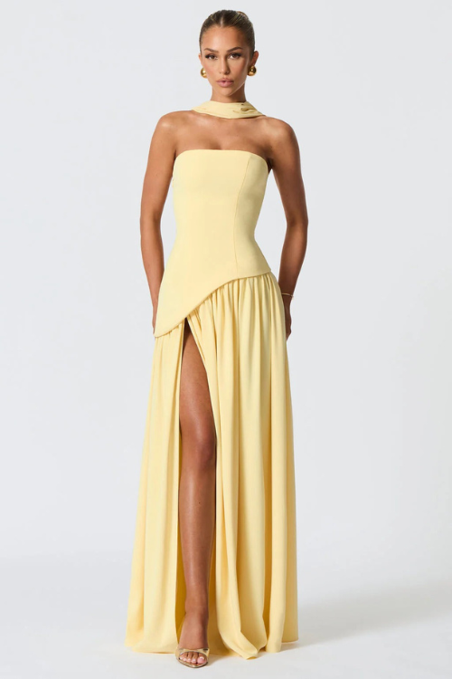 Draped Scarf-Style Maxi Dress