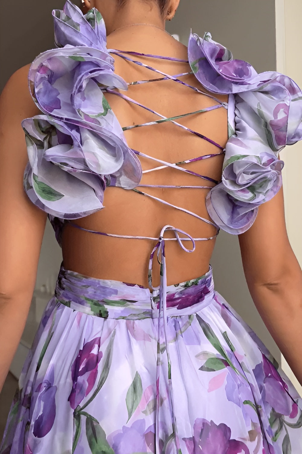 Printed Open-Back Maxi Dress