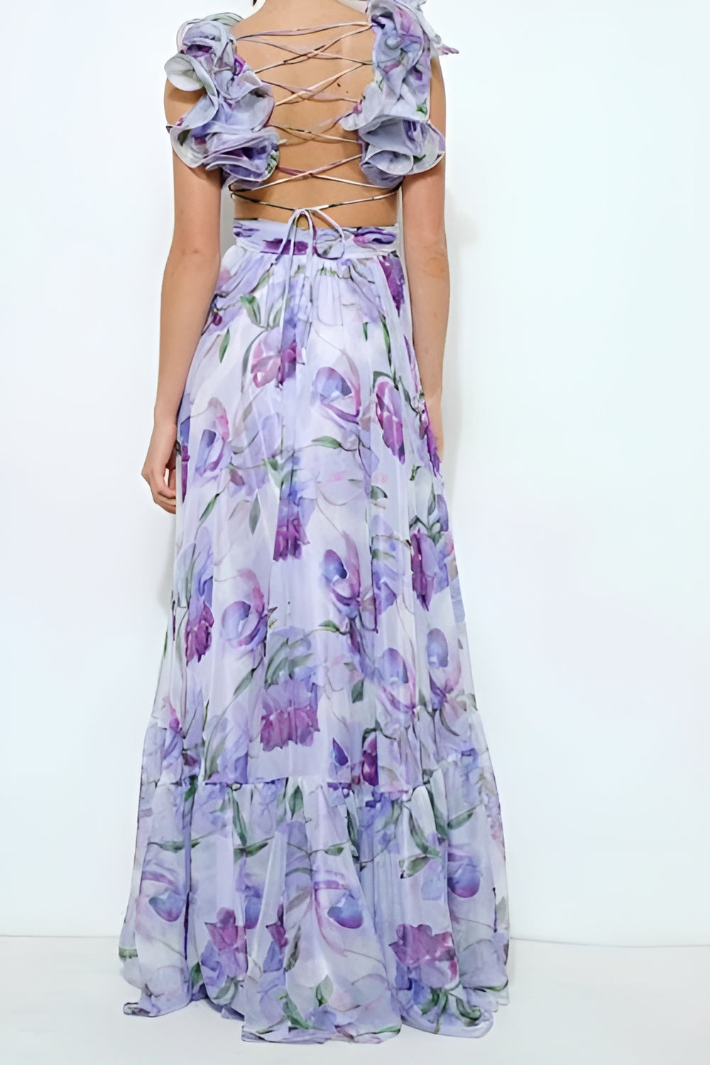 Printed Open-Back Maxi Dress