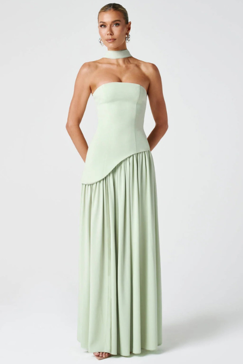 Draped Scarf-Style Maxi Dress