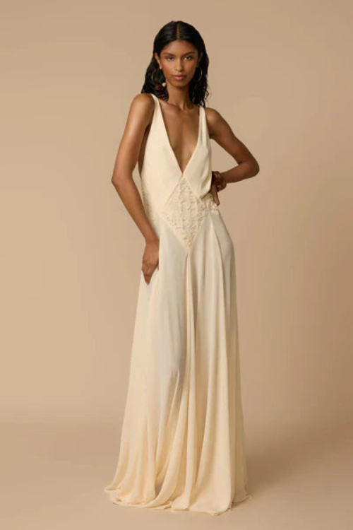 Sultry V-Neck Maxi Dress