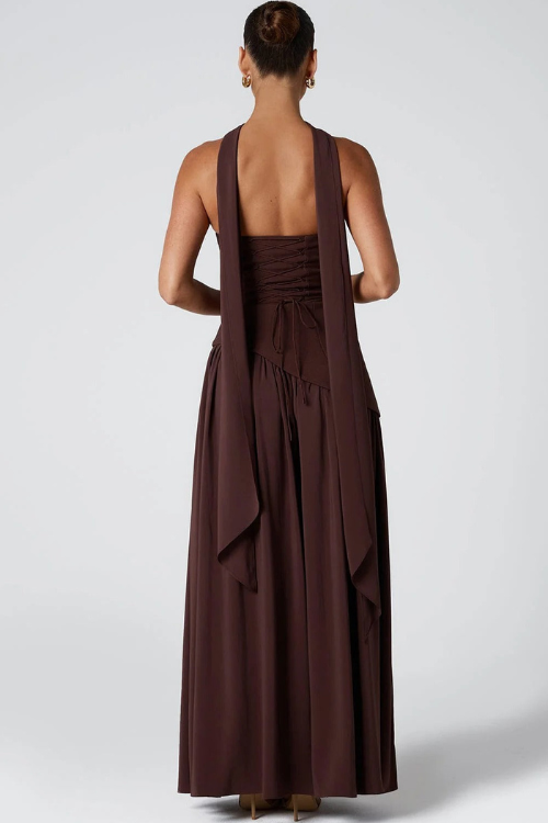 Draped Scarf-Style Maxi Dress