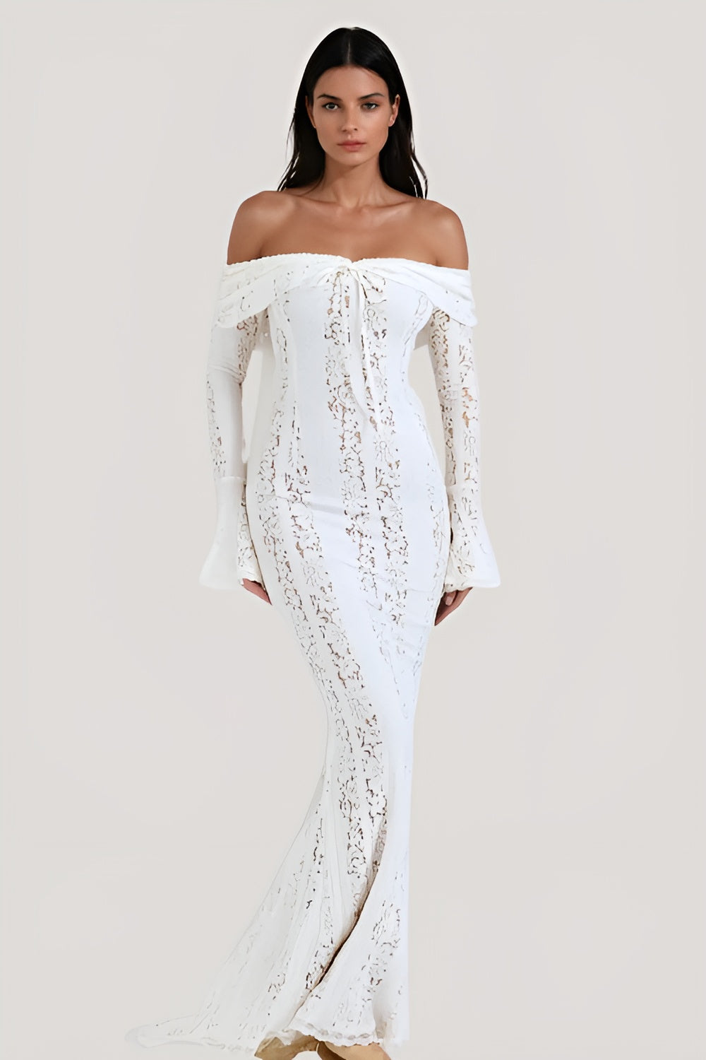 Lace Off-Shoulder Maxi Dress