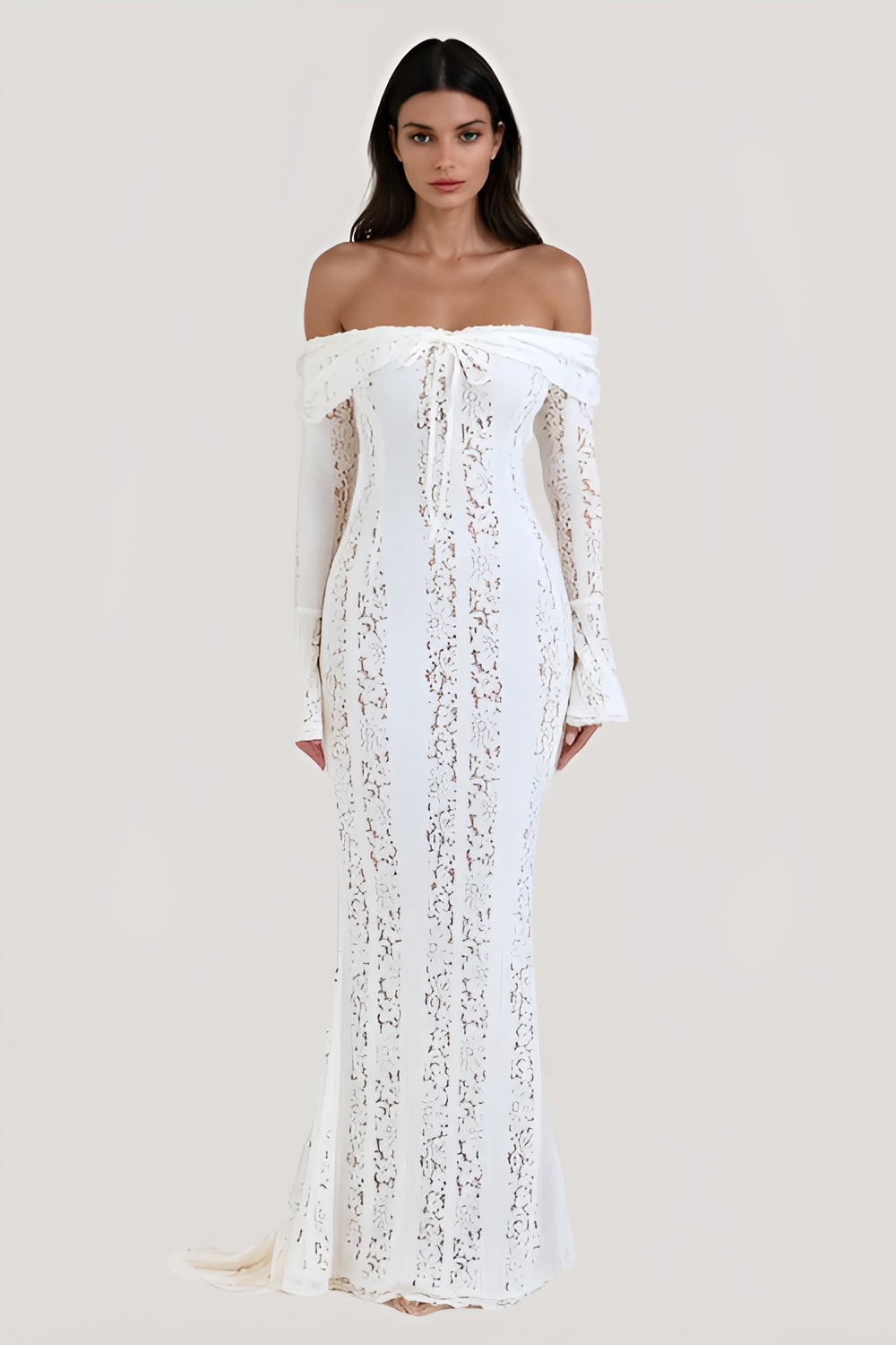 Lace Off-Shoulder Maxi Dress