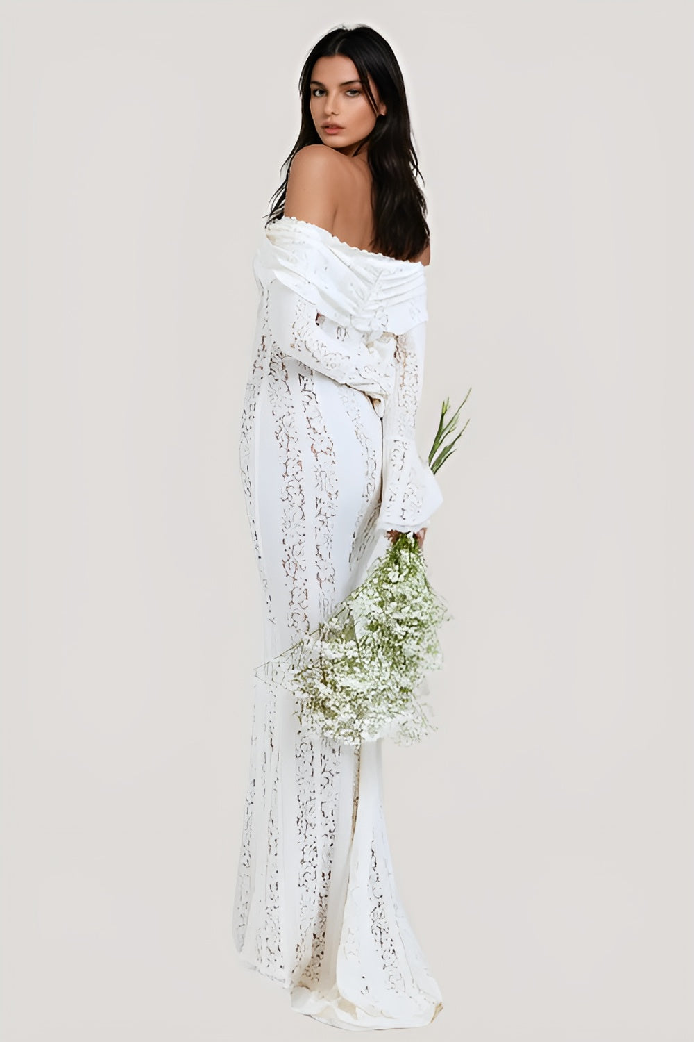 Lace Off-Shoulder Maxi Dress